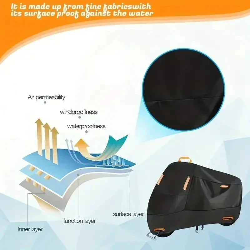 Motorhoes Waterafstotend met UV Bescherming en Opbergtas