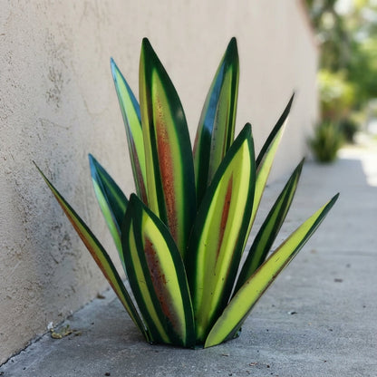 AgavaLicht Metalen Tuinornament Agave Met Solar LED
