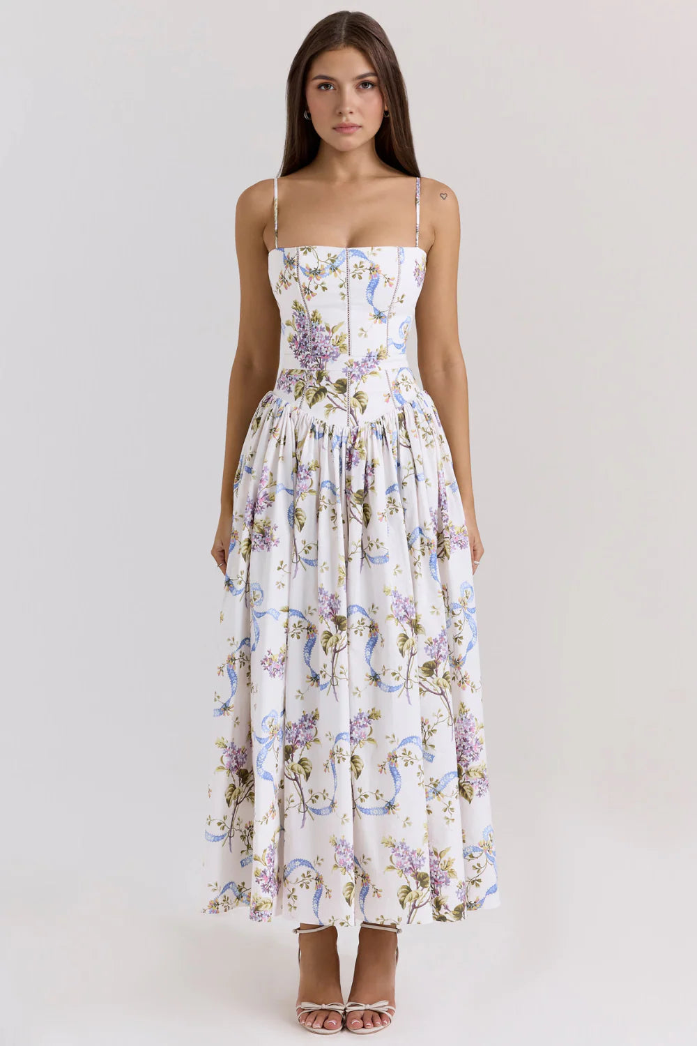 BloeiVorm Maxi Jurk met Bloemenprint en Lange Pasvorm