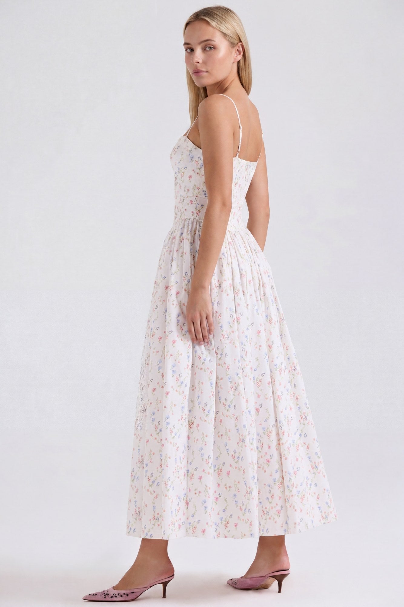 BloeiVorm Maxi Jurk met Bloemenprint en Lange Pasvorm