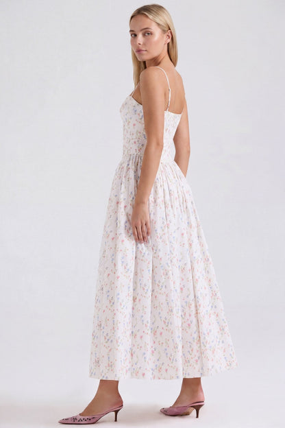 BloeiVorm Maxi Jurk met Bloemenprint en Lange Pasvorm