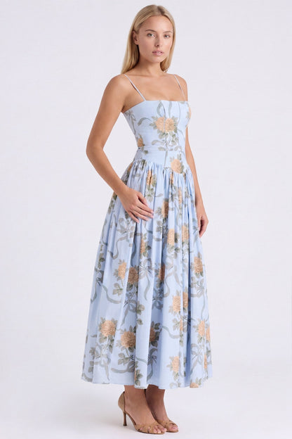 BloeiVorm Maxi Jurk met Bloemenprint en Lange Pasvorm