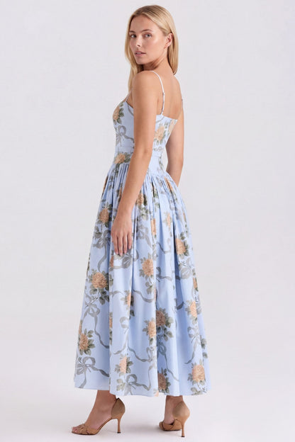 BloeiVorm Maxi Jurk met Bloemenprint en Lange Pasvorm