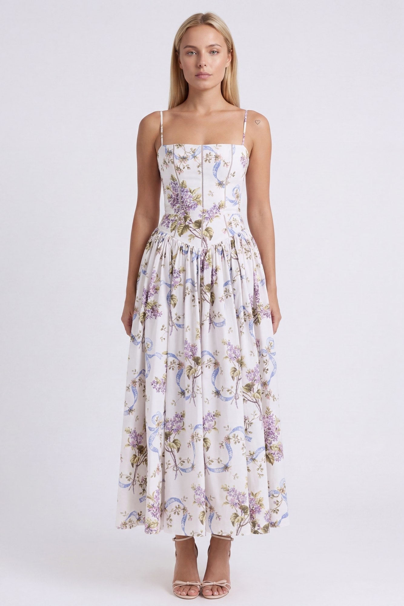 BloeiVorm Maxi Jurk met Bloemenprint en Lange Pasvorm