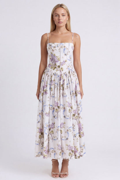 BloeiVorm Maxi Jurk met Bloemenprint en Lange Pasvorm