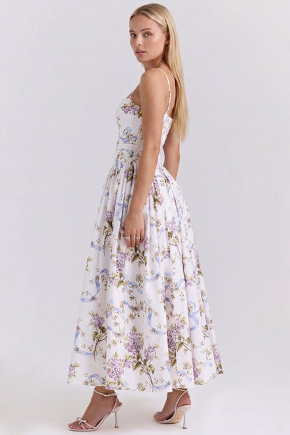 BloeiVorm Maxi Jurk met Bloemenprint en Lange Pasvorm