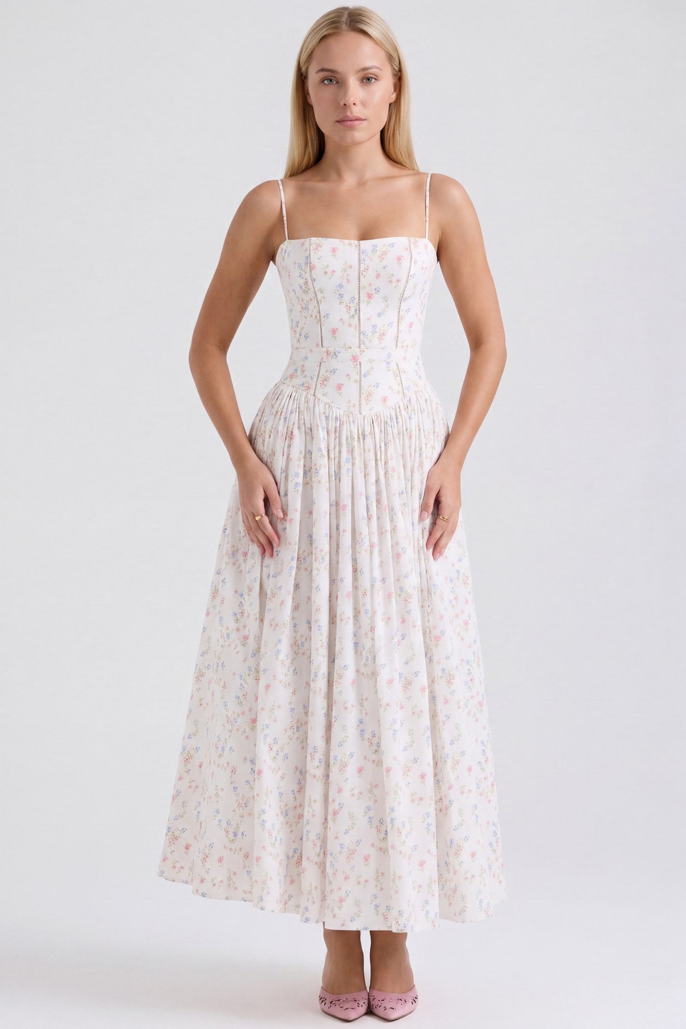 BloeiVorm Maxi Jurk met Bloemenprint en Lange Pasvorm