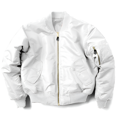 Klassiek unisex bomberjack met ribgebreide afwerkingen