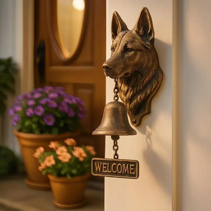 Welkomstbel HerderKlank – Handgemaakte Gietijzeren Deurbel met Hond
