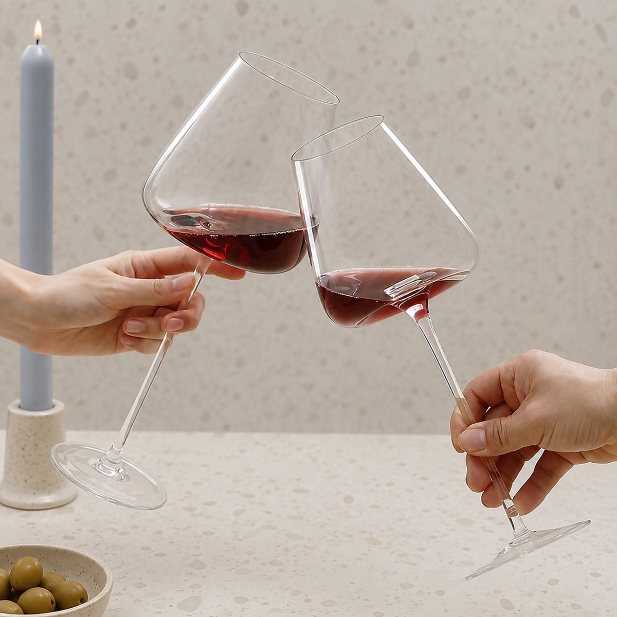 Handgemaakte loodvrije kristallen wijnglas – elegante voetglas voor rode en witte wijn