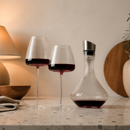 Handgemaakte loodvrije kristallen wijnglas – elegante voetglas voor rode en witte wijn