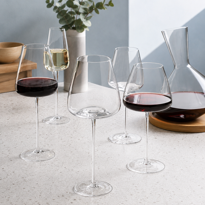 Handgemaakte loodvrije kristallen wijnglas – elegante voetglas voor rode en witte wijn