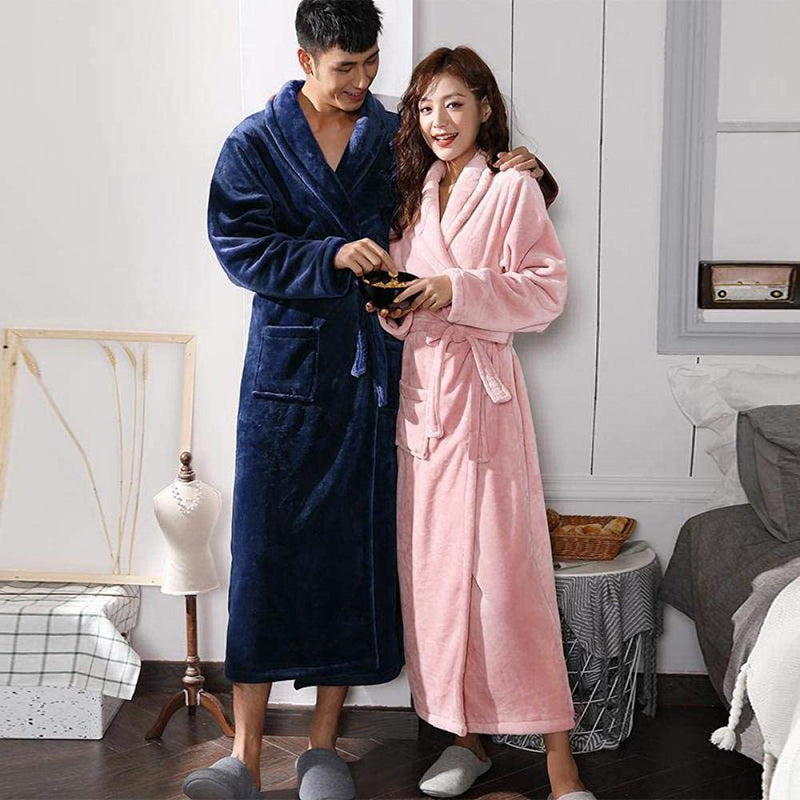 Winterzachte Unisex Badjas – Fluwelige Huisjas van Fleece en Flanel