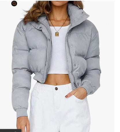 FrostEase Dames Pufferjas – Korte Winterjas met Capuchon