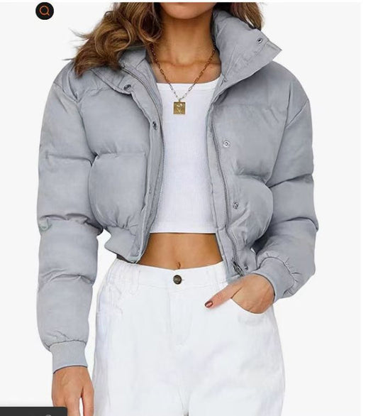 FrostEase Dames Pufferjas – Korte Winterjas met Capuchon