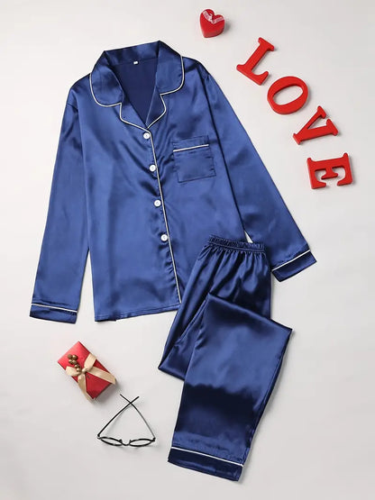 NachtZacht Dames Pyjama Set – Elegante Comfortset voor Ontspanning