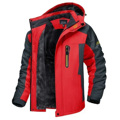 Fleece Gevoerde Winterjas met Waterdichte Bescherming en Capuchon