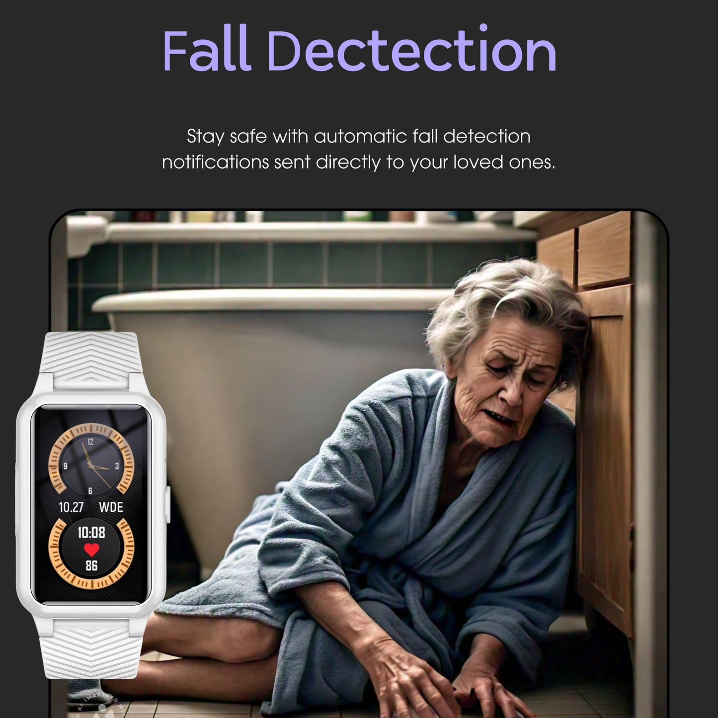 Senior VeiligheidsHorloge met Valdetectie en GPS – Slimme Zorg Smartwatch