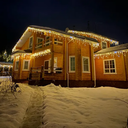 WinterGlow Lichtgordijn – Warmwit Weerbestendig LED Kerstgordijn