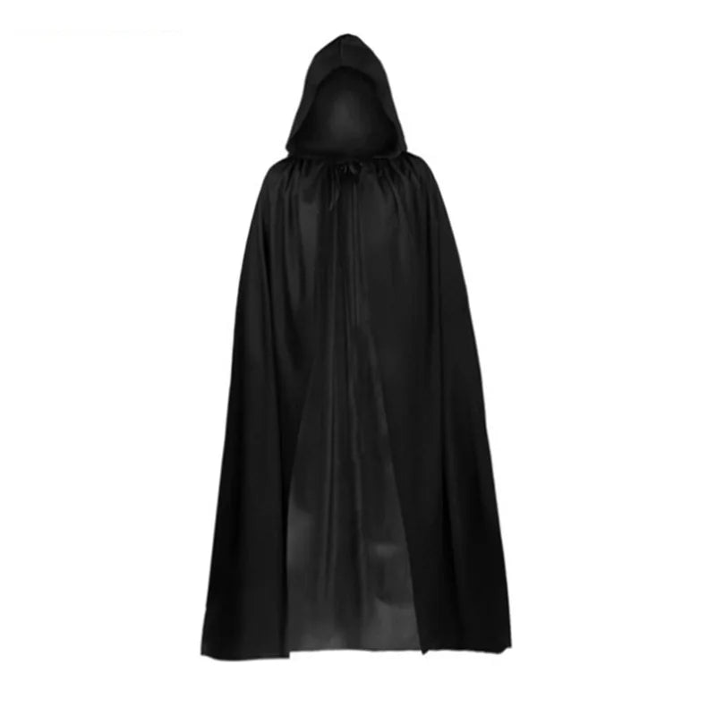 Zwarte Cape met Capuchon – Lange Uniseks Halloween & Cosplay Omslag