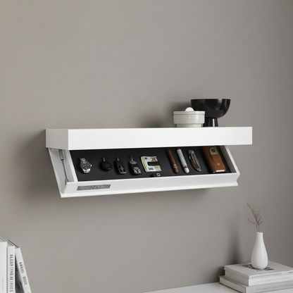 Zwevende wandplank met verborgen opslag - modern minimalistisch design