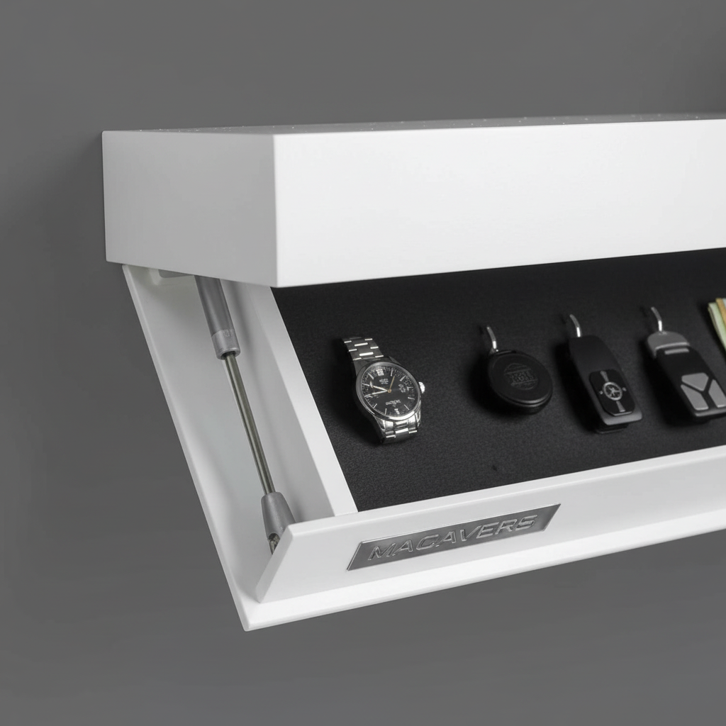 Zwevende wandplank met verborgen opslag - modern minimalistisch design
