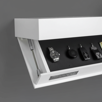 Zwevende wandplank met verborgen opslag - modern minimalistisch design