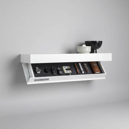 Zwevende wandplank met verborgen opslag - modern minimalistisch design