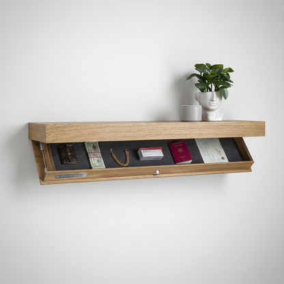 Zwevende wandplank met verborgen opslag - modern minimalistisch design