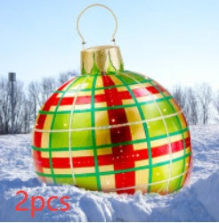 Feestelijke Opblaasbare Buitenbal 60 cm – Weerbestendige PVC Kerstdecoratie