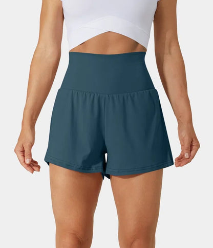 Dames Sportshort met Hoge Taille en Binnenbroek – De Beweegvrije Active Fit