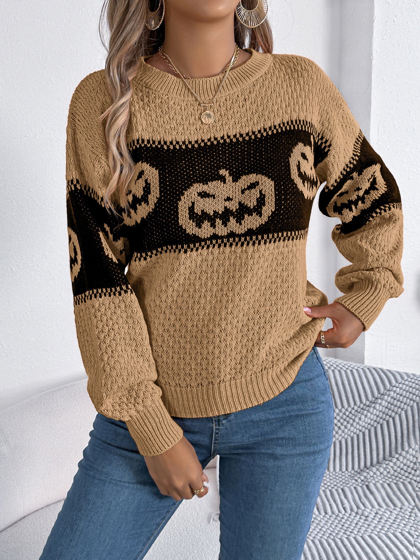 Halloween Trui – Sweater met Pompoen Design voor Herfst en Feestdagen
