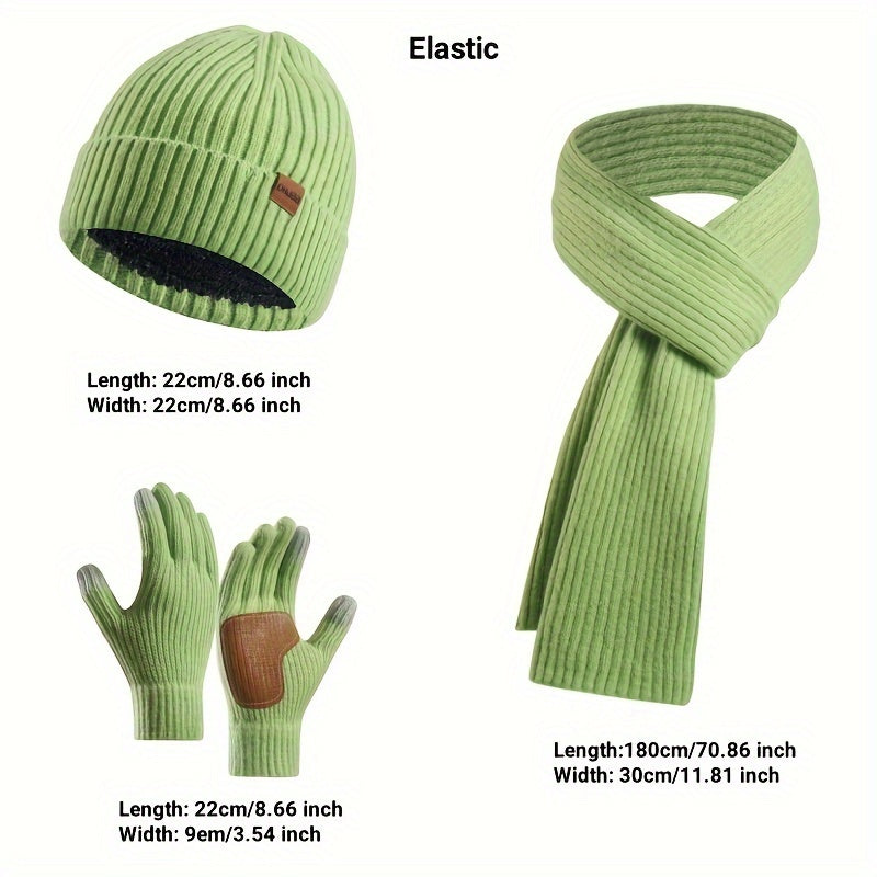 Wintercomfort Set – Gebreide Muts, Sjaal en Handschoenen voor Unisex