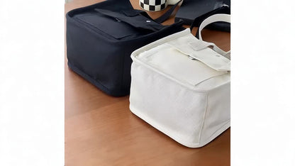 UrbanEase Canvas Slingbag – Witte Schoudertas met Magneetsluiting en Verstelbare Riem
