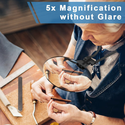 LensHulp Handsfree Vergrootglas 5X – Verstelbaar en Lichtgewicht