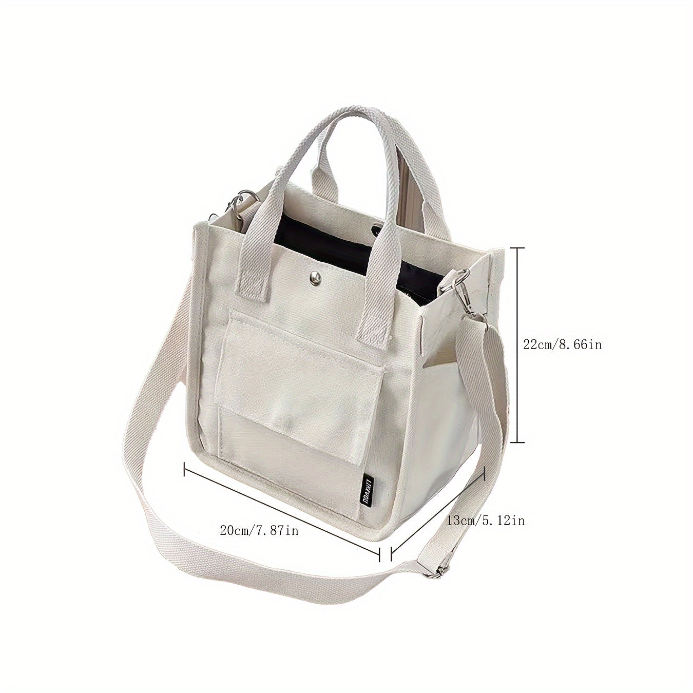UrbanEase Canvas Slingbag – Witte Schoudertas met Magneetsluiting en Verstelbare Riem