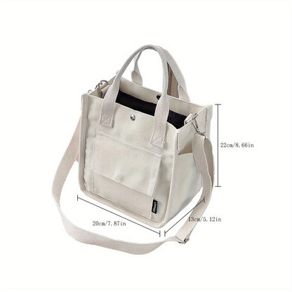 UrbanEase Canvas Slingbag – Witte Schoudertas met Magneetsluiting en Verstelbare Riem