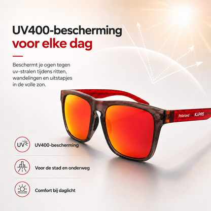 Gepolariseerde Vierkante Zonnebril met UV400 en Blauwlichtfilter