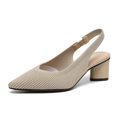 Eleganza Puntige Slingback Hakken met Blokhak en Comfortband