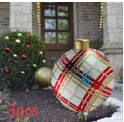 Feestelijke Opblaasbare Buitenbal 60 cm – Weerbestendige PVC Kerstdecoratie