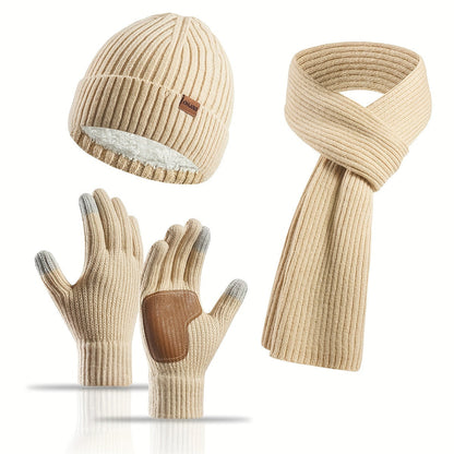 Wintercomfort Set – Gebreide Muts, Sjaal en Handschoenen voor Unisex