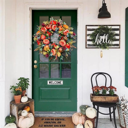 Deurkrans Herfst | Handgemaakt | Pioen & Pompoen Design | Voor Binnen & Buiten