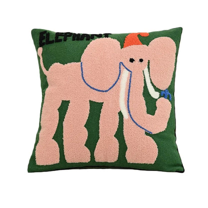 Noordse Geborduurde Dierenkussenhoes met Textuurontwerp
