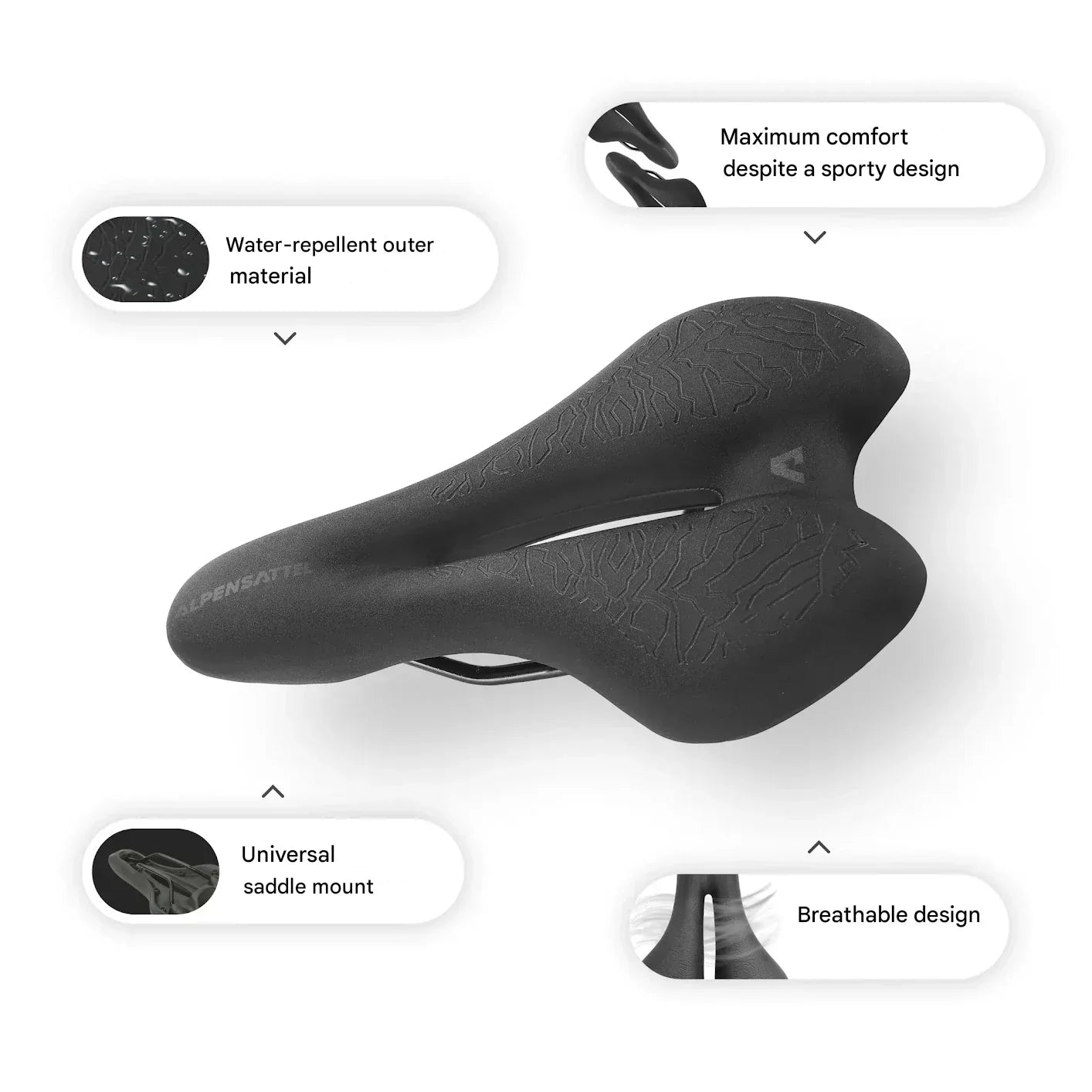 SaddlePeak AirRide – Comfort Fietszadel met 3D Geheugenfoam