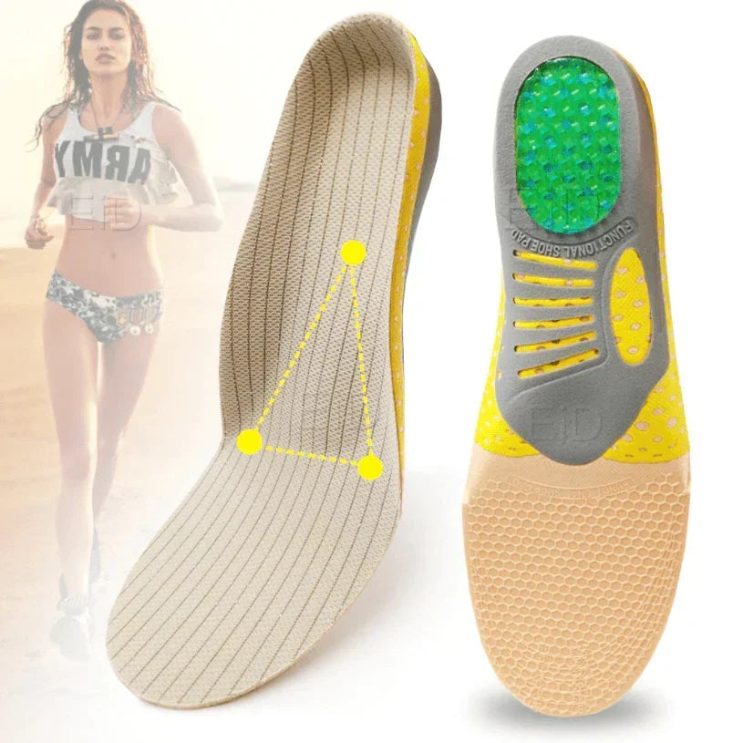 Gel EVA Hardloop Inlegzolen met Voetboogsteun - Demping & Hielkom - Maat 35-45