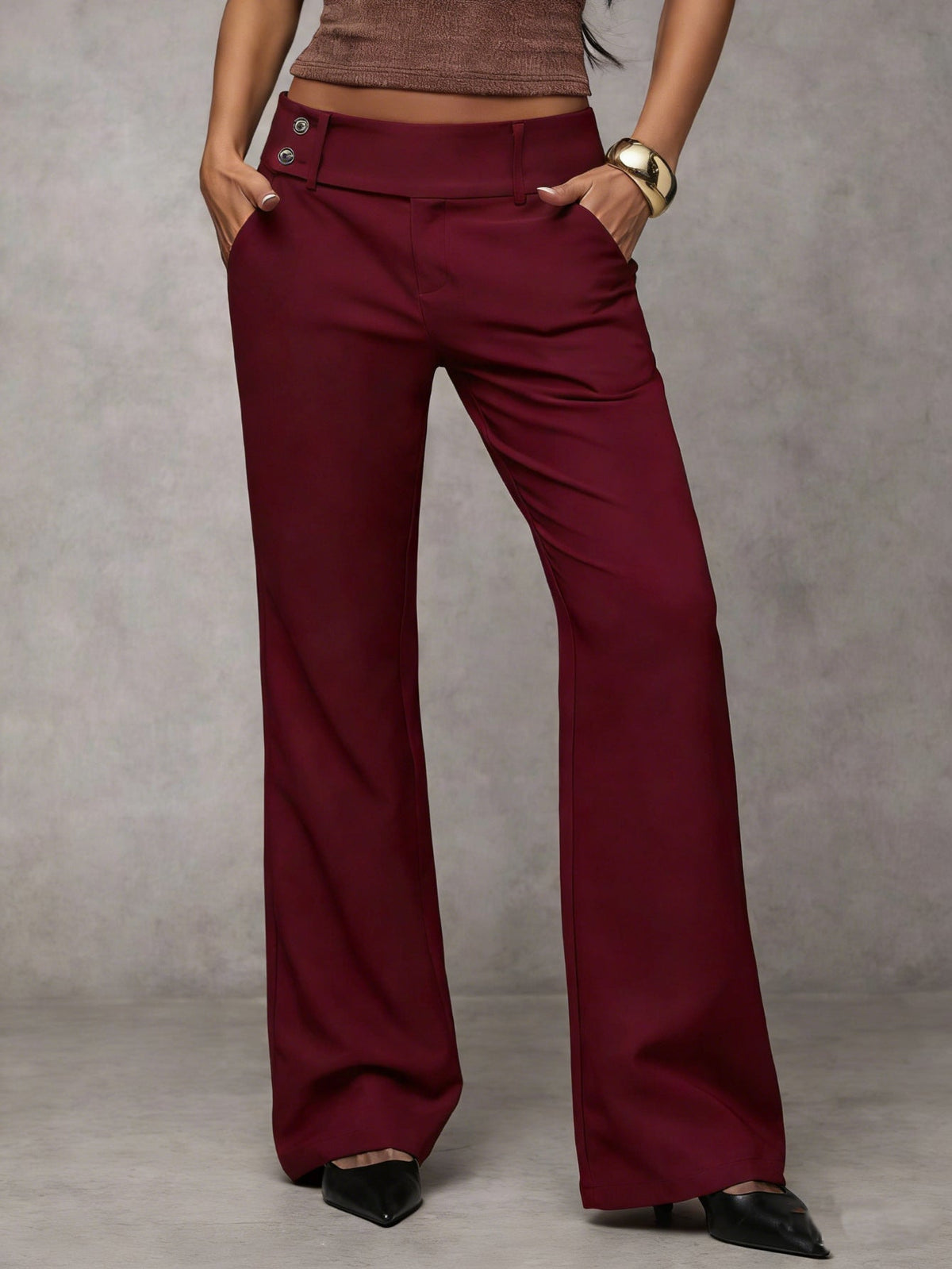 Elegante Losse Damesbroek met Hoge Taille - Comfortabel en Stijlvol