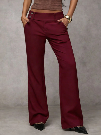 Elegante Losse Damesbroek met Hoge Taille - Comfortabel en Stijlvol