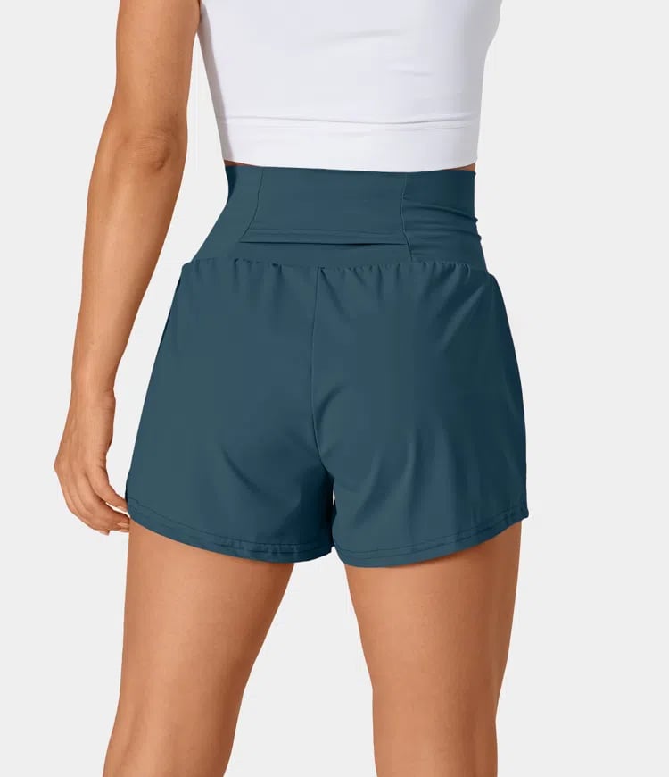 Dames Sportshort met Hoge Taille en Binnenbroek – De Beweegvrije Active Fit