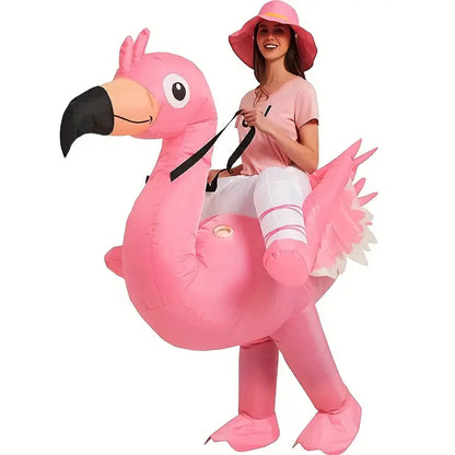 Opblaasbaar Flamingo Kostuum voor Volwassenen