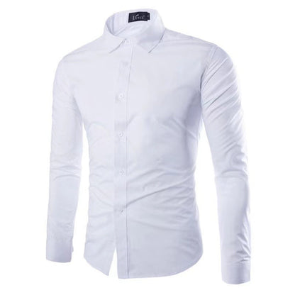 Strijkvrij heren overhemd – ademend slim fit hemd voor kantoor en casual stijl